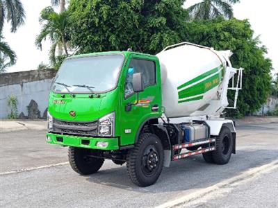 XE BỒN TRỘN BÊ TÔNG HOA MAI 3.5 KHỐI 2 CẦU