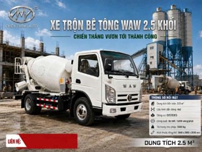 XE BỒN TRỘN BÊ TÔNG WAW CHIẾN THẮNG 2.5 KHỐI